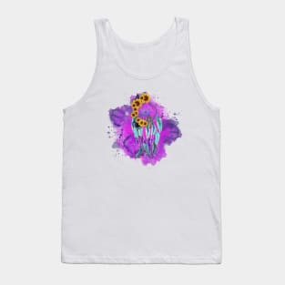 Purple Sunflower Splash Tank Top